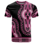 Breast Cancer Awareness Pink Ribbon Afro T shirt Dashiki Style - African Pride