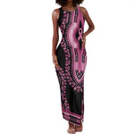 Breast Cancer Awareness Pink Ribbon Afro Tank Maxi Dress Dashiki Style - African Pride