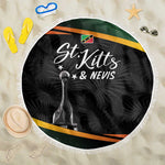 St Kitts and Nevis Cricket Afro Beach Blanket Go Patriots Go Champions - African Pride