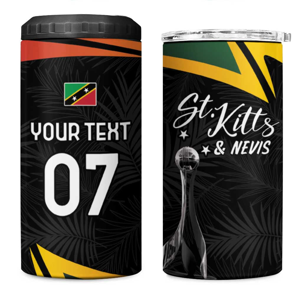 St Kitts and Nevis Cricket Custom Afro 4 in 1 Can Cooler Tumbler Go Patriots Go Champions - African Pride
