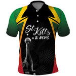 St Kitts and Nevis Cricket Custom Afro Polo Shirt Go Patriots Go Champions - African Pride