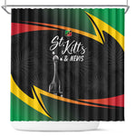 St Kitts and Nevis Cricket Afro Shower Curtain Go Patriots Go Champions - African Pride