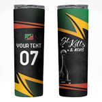 St Kitts and Nevis Cricket Custom Afro Skinny Tumbler Go Patriots Go Champions - African Pride