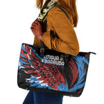 Afro-Antigua and Barbuda Cricket Leather Tote Bag Falcons Wings - Take Off - African Pride