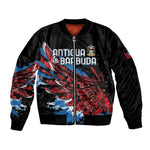 Afro-Antigua and Barbuda Cricket Custom Sleeve Zip Bomber Jacket Falcons Wings - Take Off - African Pride