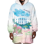 Chucks N Pearls 2024 Wearable Blanket Hoodie Pink Green Rocking The World