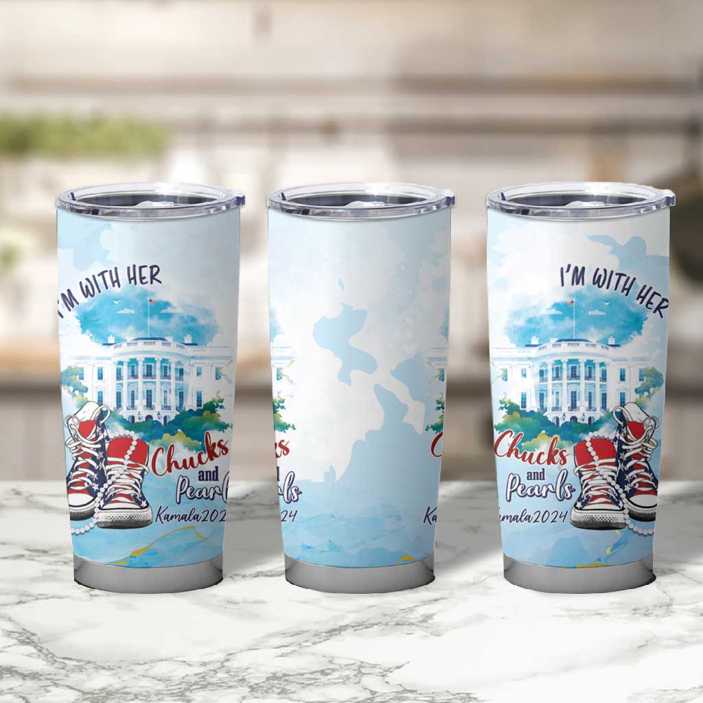 Chucks N Pearls 2024 Tumbler Cup I'm With Her