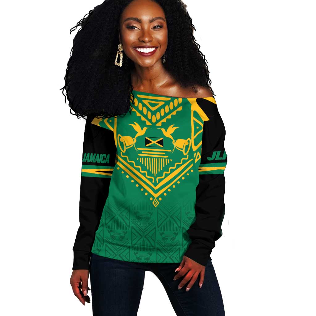 JLP Choose Jamaica Off Shoulder Sweater - African Pride