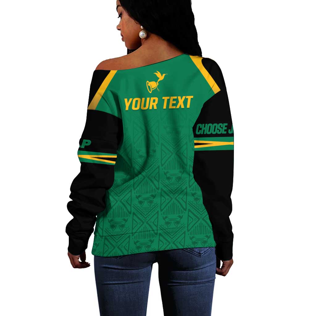 JLP Choose Jamaica Off Shoulder Sweater - African Pride