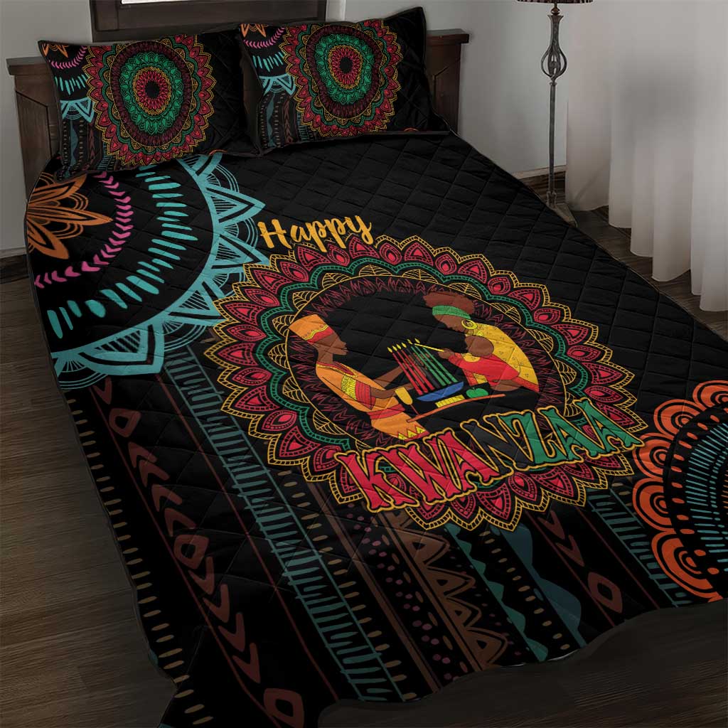 Africa Happy Kwanzaa Quilt Bed Set Nguzo Saba