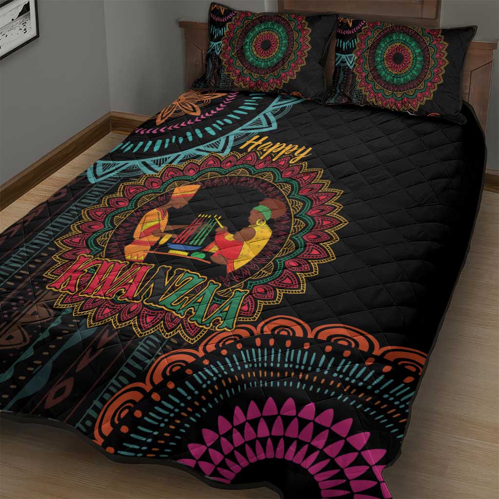 Africa Happy Kwanzaa Quilt Bed Set Nguzo Saba