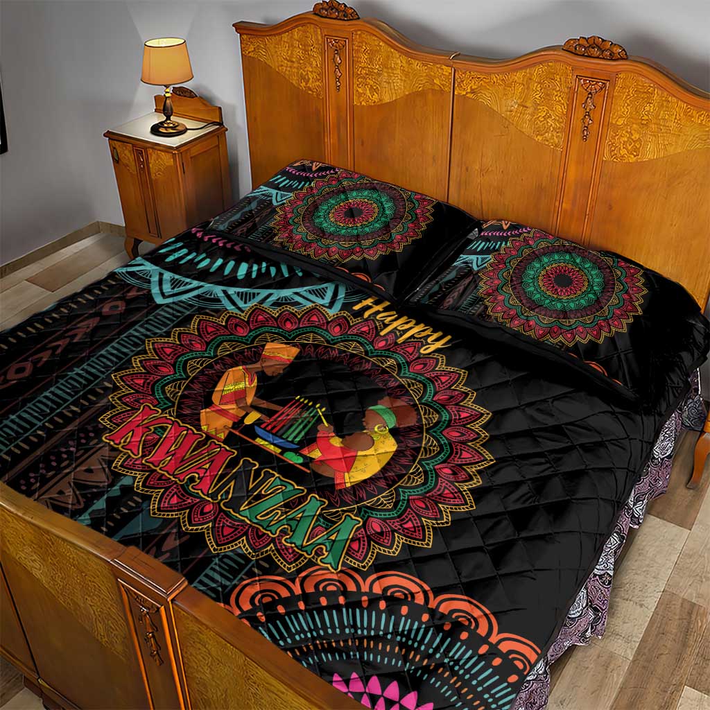 Africa Happy Kwanzaa Quilt Bed Set Nguzo Saba