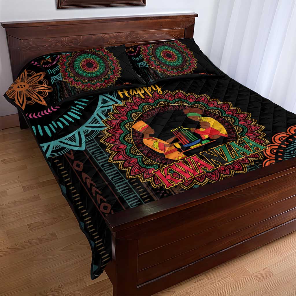 Africa Happy Kwanzaa Quilt Bed Set Nguzo Saba