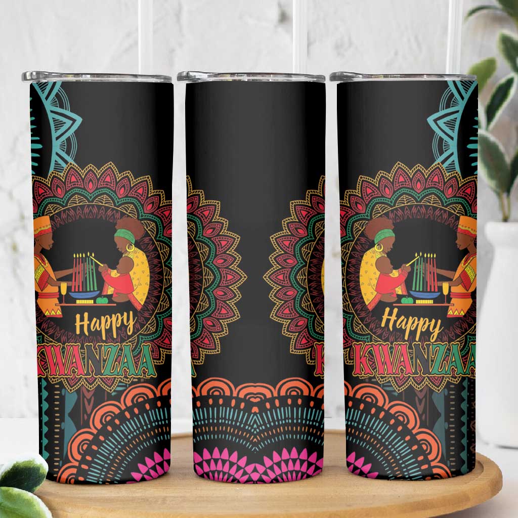 Africa Happy Kwanzaa Skinny Tumbler Nguzo Saba