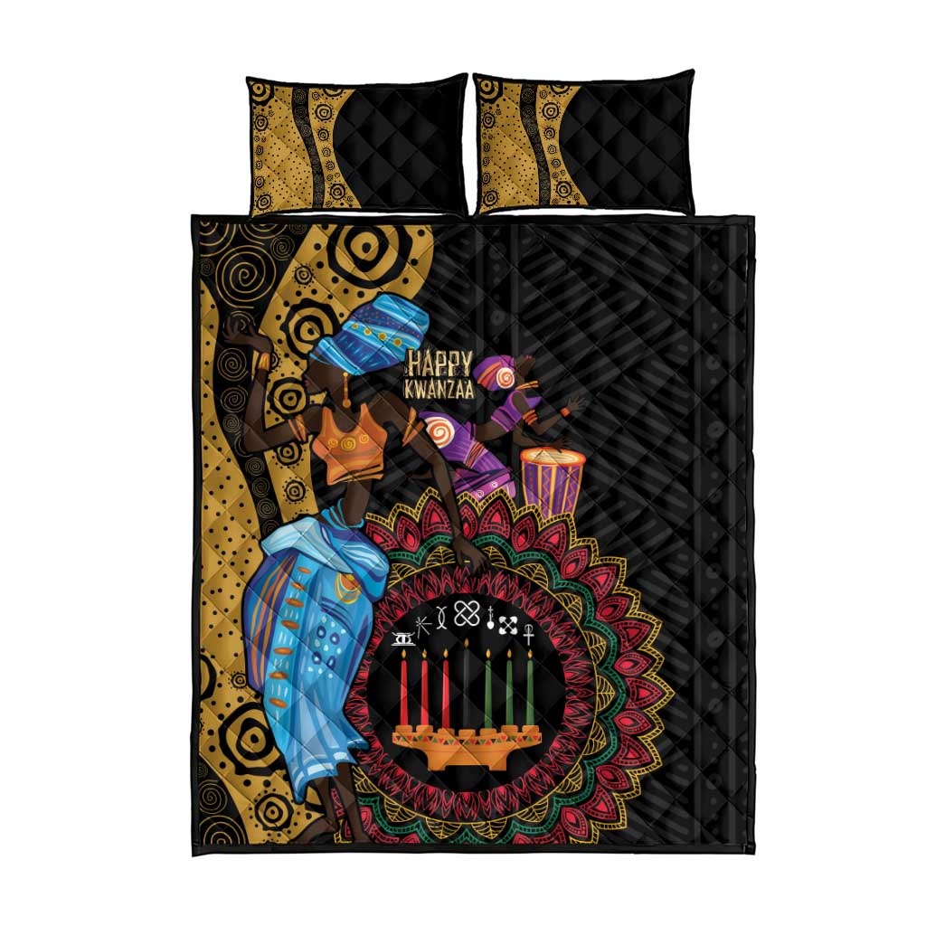 Africa Happy Kwanzaa Quilt Bed Set Tribal Dance