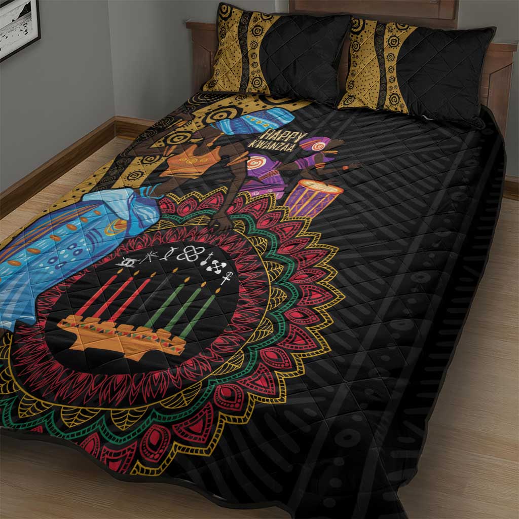 Africa Happy Kwanzaa Quilt Bed Set Tribal Dance