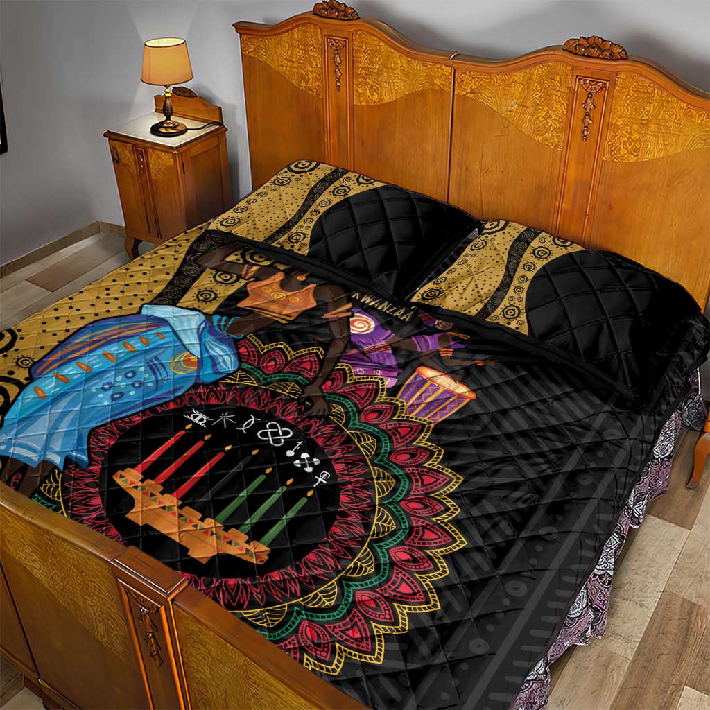 Africa Happy Kwanzaa Quilt Bed Set Tribal Dance