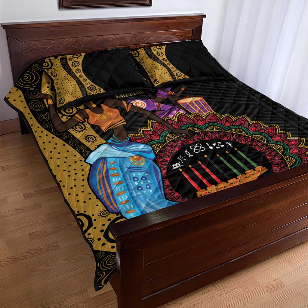 Africa Happy Kwanzaa Quilt Bed Set Tribal Dance