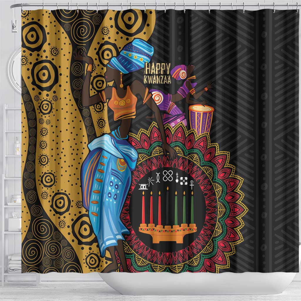 Africa Happy Kwanzaa Shower Curtain Tribal Dance