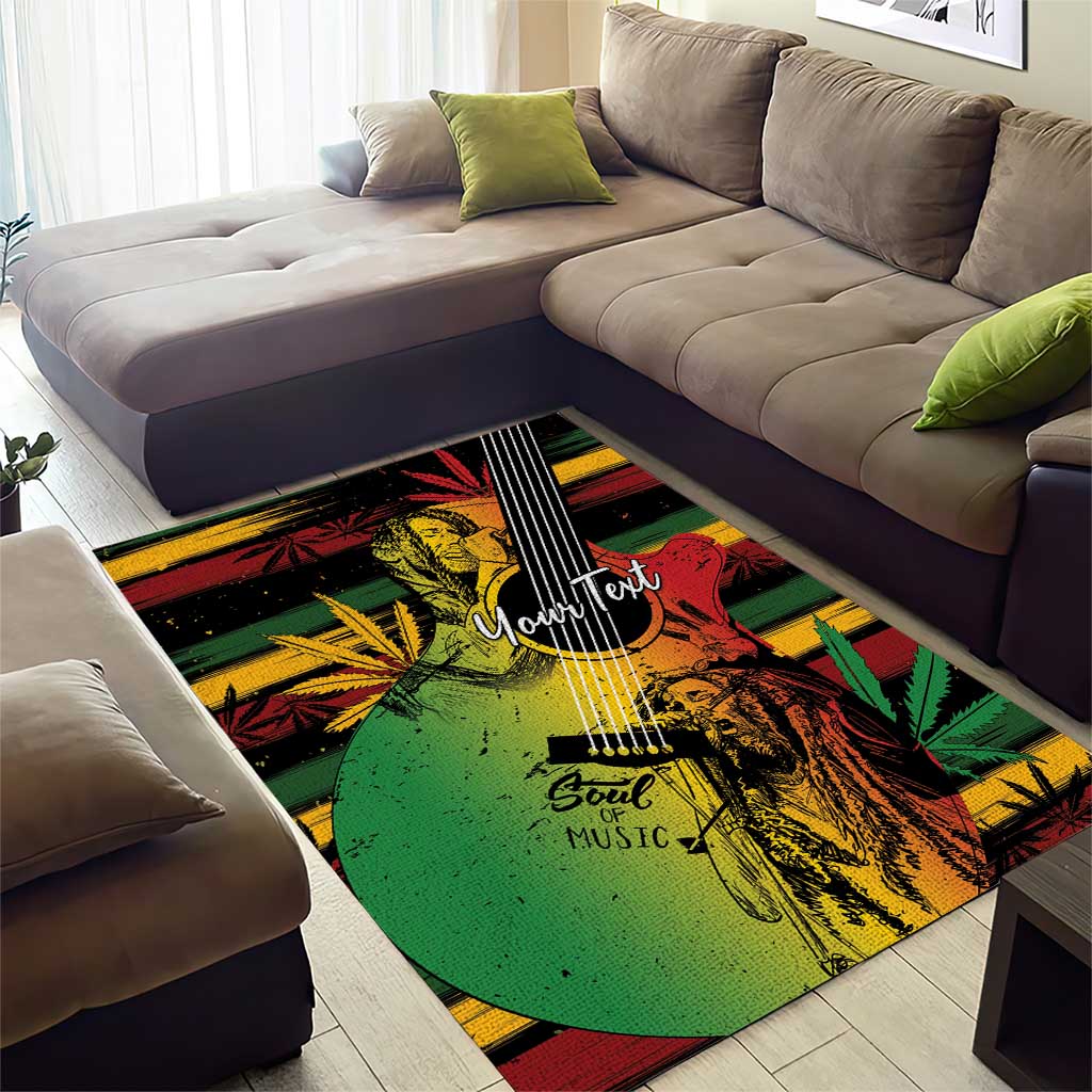 Personalised Afro Reggae Area Rug Soul of Music Sketch Style