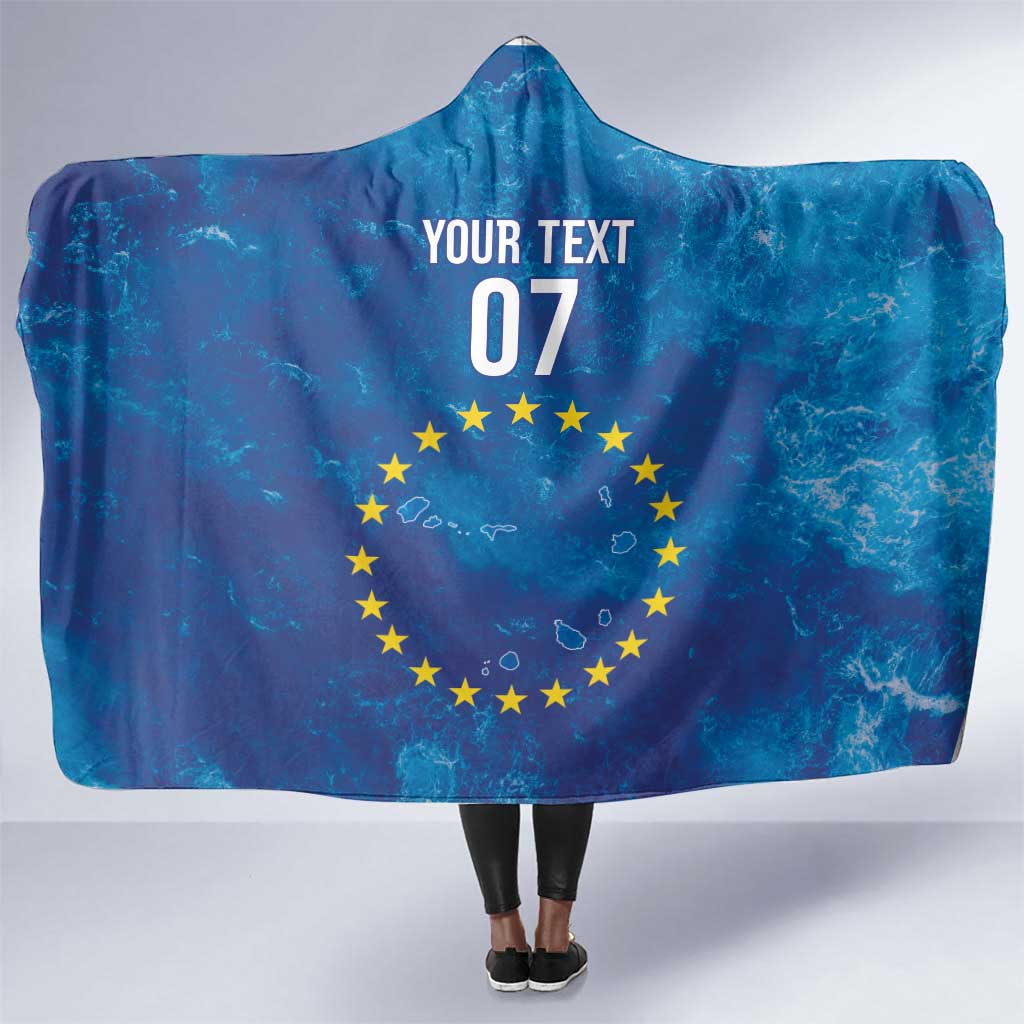 Cape Verde Tubaroes Azuis Custom Hooded Blanket Break The Waves - African Pride