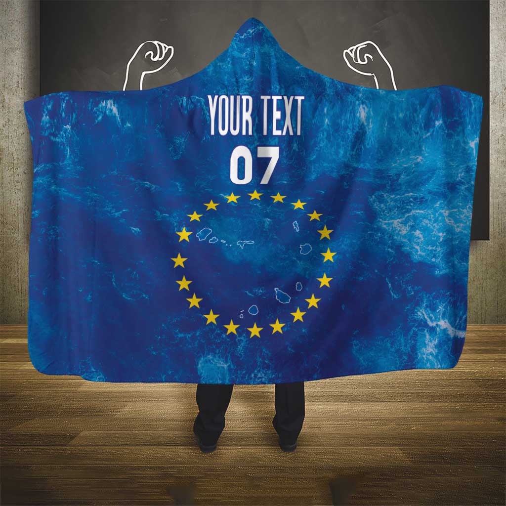 Cape Verde Tubaroes Azuis Custom Hooded Blanket Break The Waves - African Pride