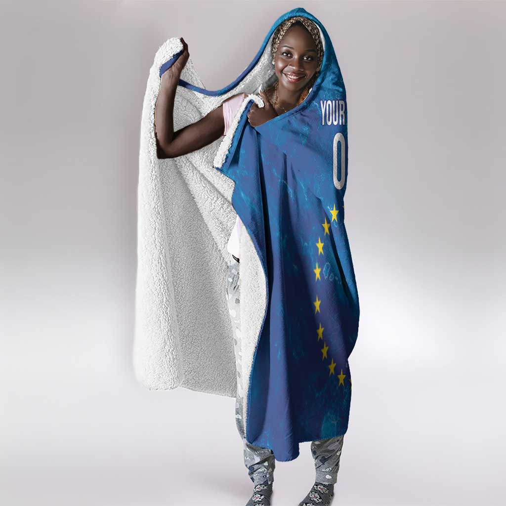 Cape Verde Tubaroes Azuis Custom Hooded Blanket Break The Waves - African Pride