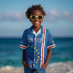 Cape Verde Tubaroes Azuis Custom Kid Hawaiian Shirt Break The Waves - African Pride