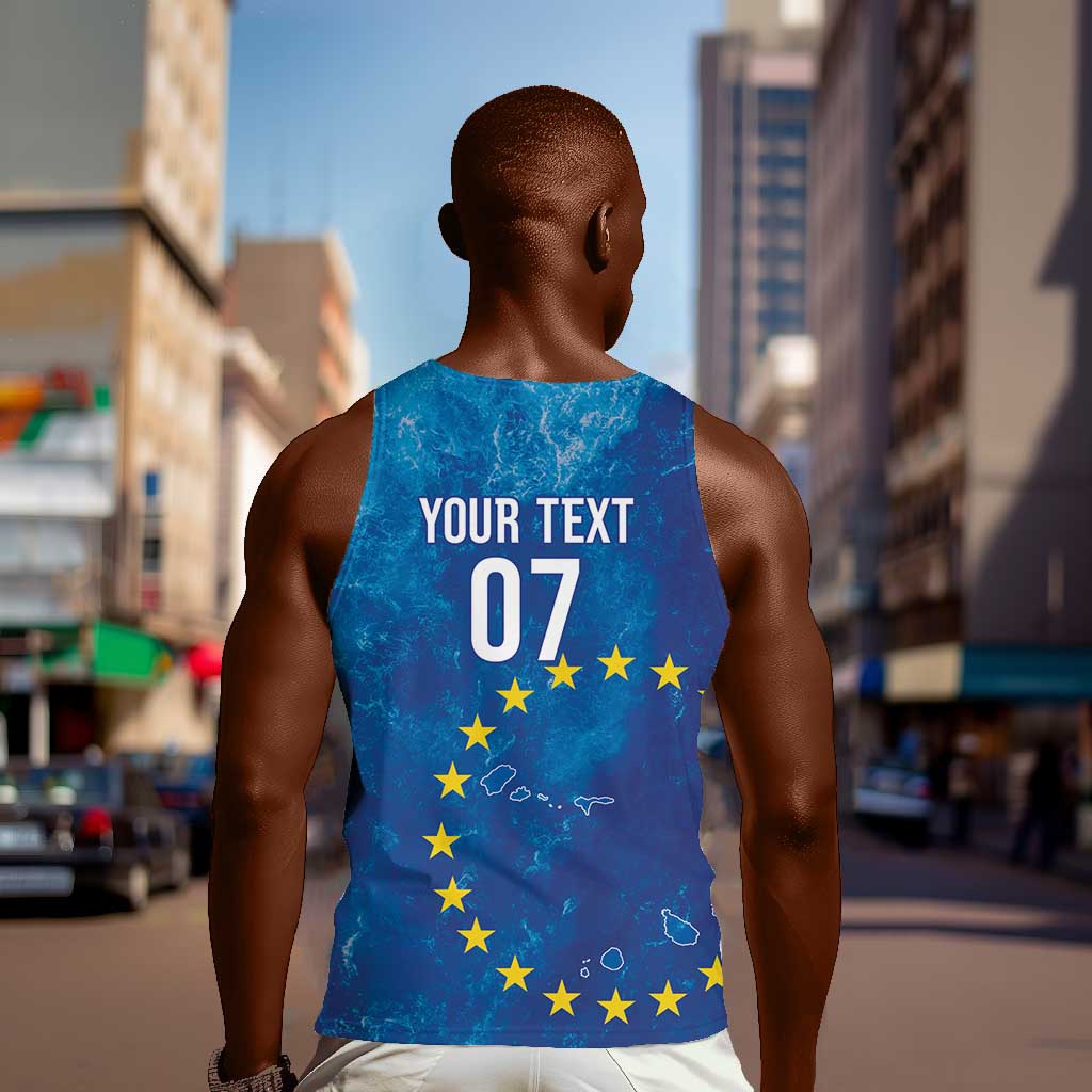 Cape Verde Tubaroes Azuis Custom Men Tank Top Break The Waves - African Pride