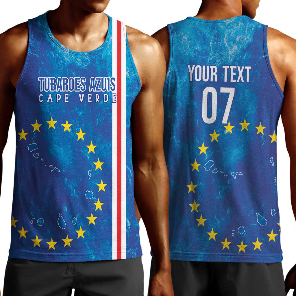 Cape Verde Tubaroes Azuis Custom Men Tank Top Break The Waves - African Pride