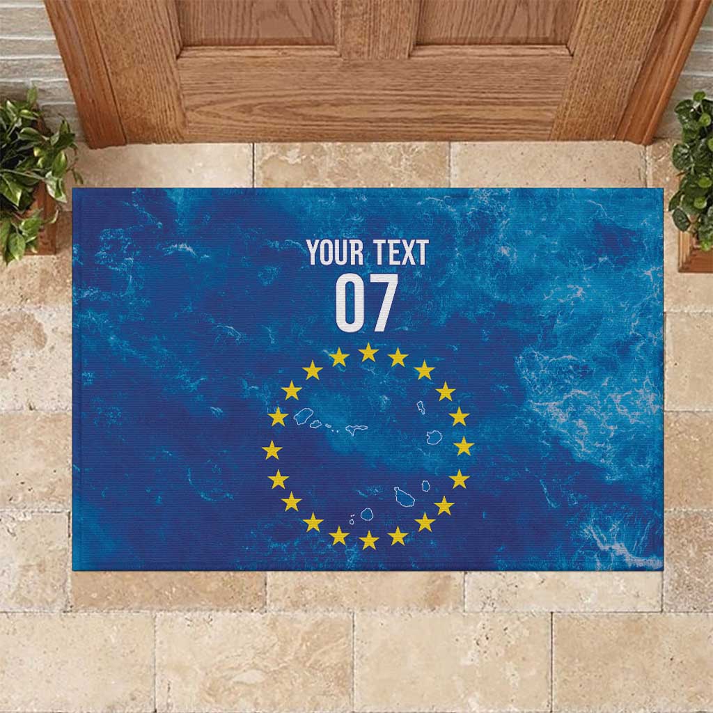 Cape Verde Tubaroes Azuis Custom Rubber Doormat Break The Waves - African Pride