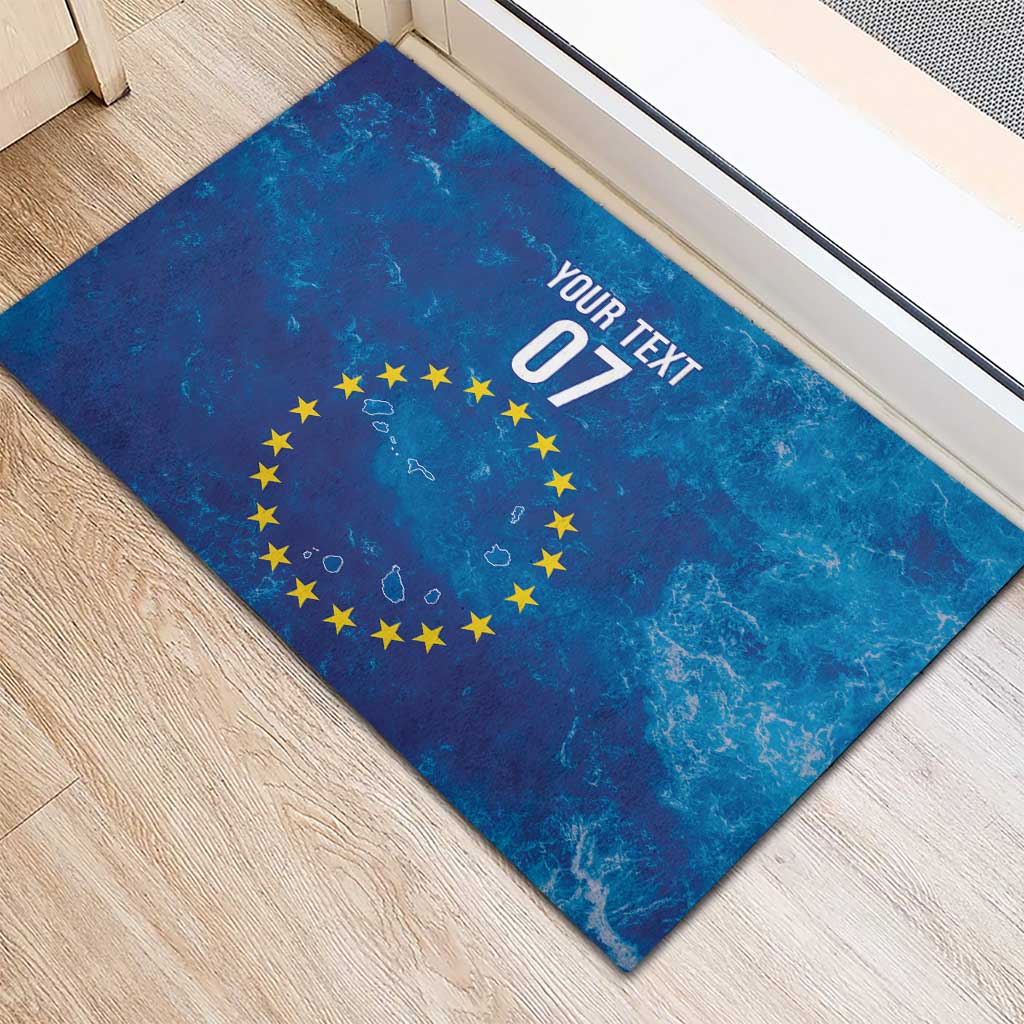 Cape Verde Tubaroes Azuis Custom Rubber Doormat Break The Waves - African Pride