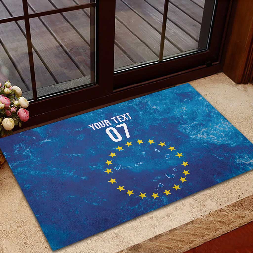 Cape Verde Tubaroes Azuis Custom Rubber Doormat Break The Waves - African Pride