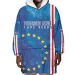 Cape Verde Tubaroes Azuis Custom Wearable Blanket Hoodie Break The Waves - African Pride
