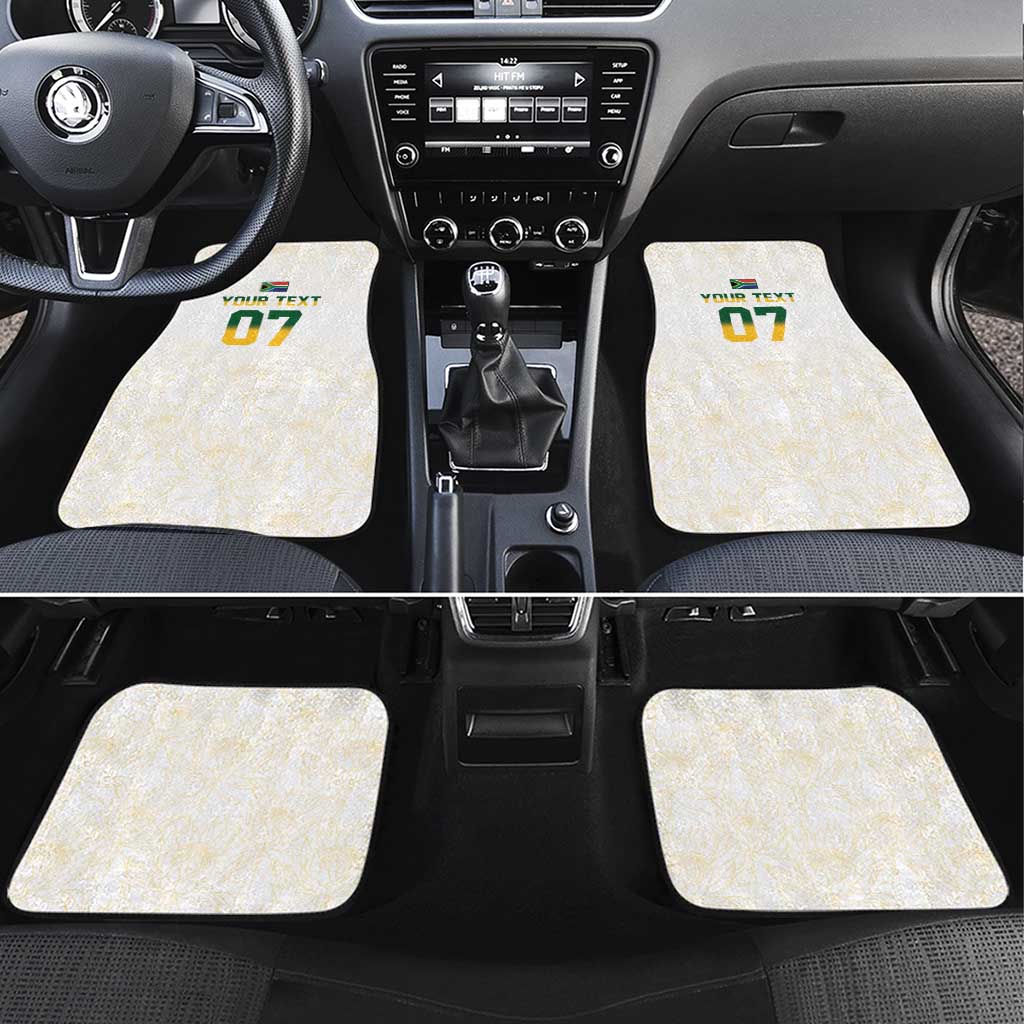 South Africa Cricket Champion Car Mats Gold Proteas - All White - African Pride