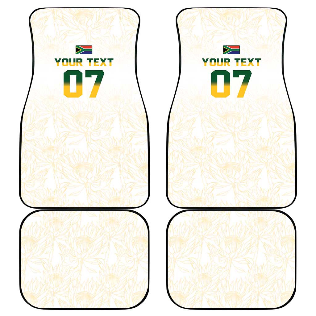 South Africa Cricket Champion Car Mats Gold Proteas - All White - African Pride