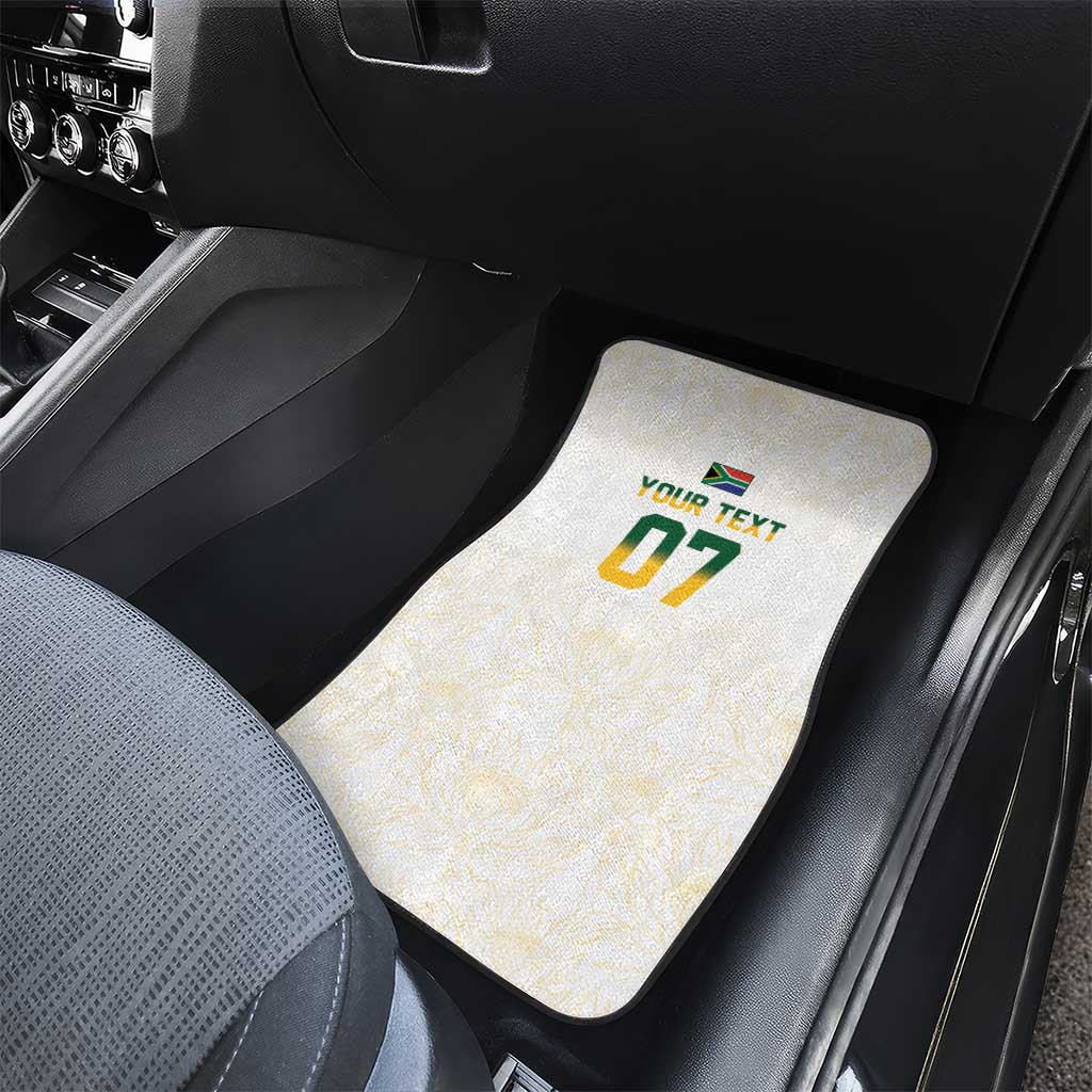 South Africa Cricket Champion Car Mats Gold Proteas - All White - African Pride