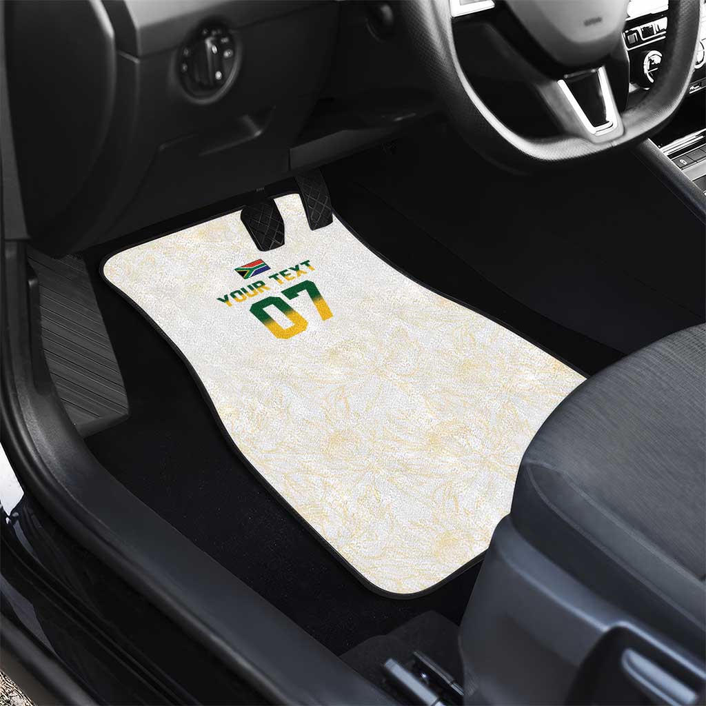 South Africa Cricket Champion Car Mats Gold Proteas - All White - African Pride