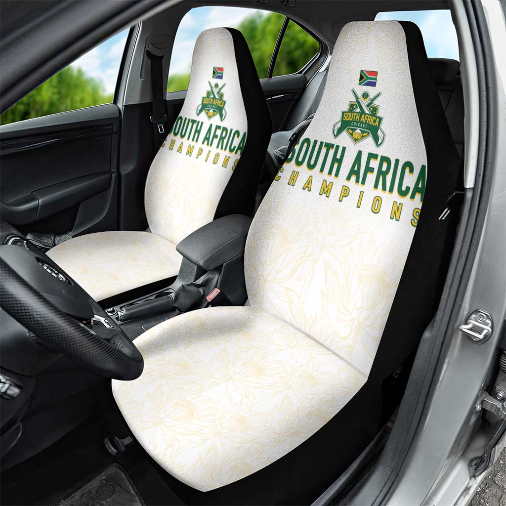 South Africa Cricket Champion Car Seat Cover Gold Proteas - All White - African Pride