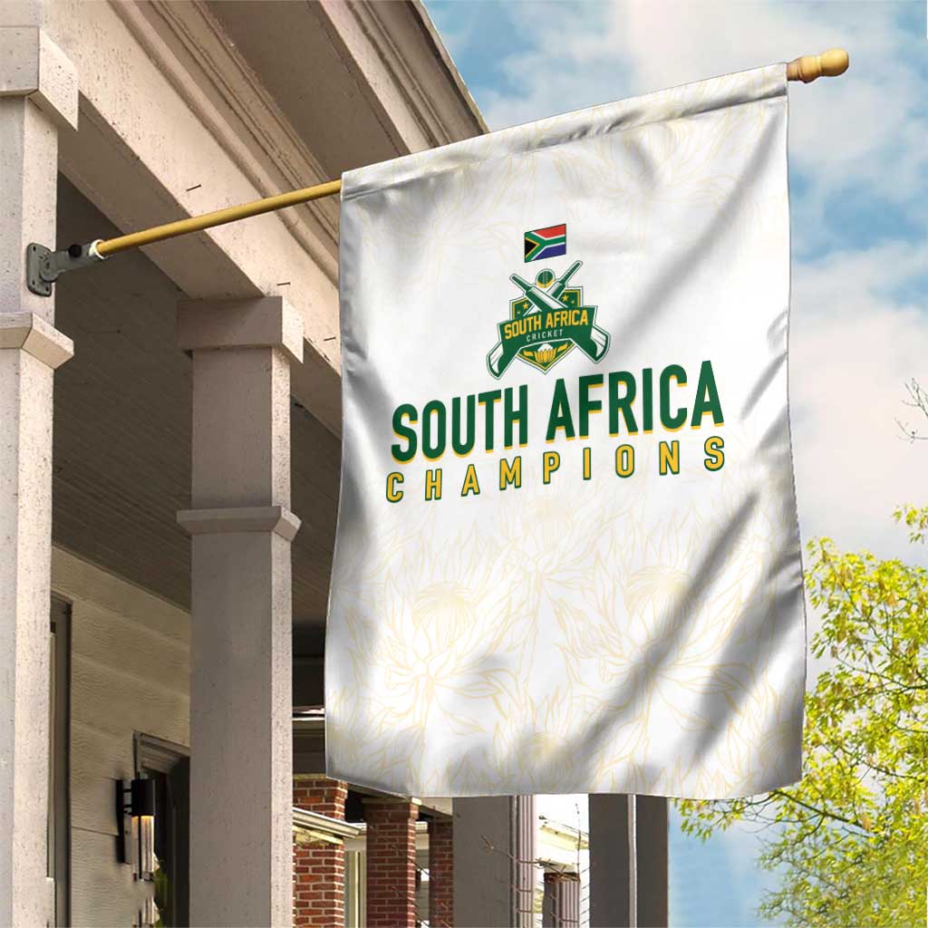 South Africa Cricket Champion Garden Flag Gold Proteas - All White - African Pride