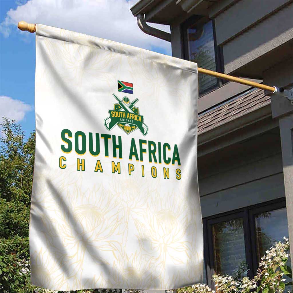 South Africa Cricket Champion Garden Flag Gold Proteas - All White - African Pride