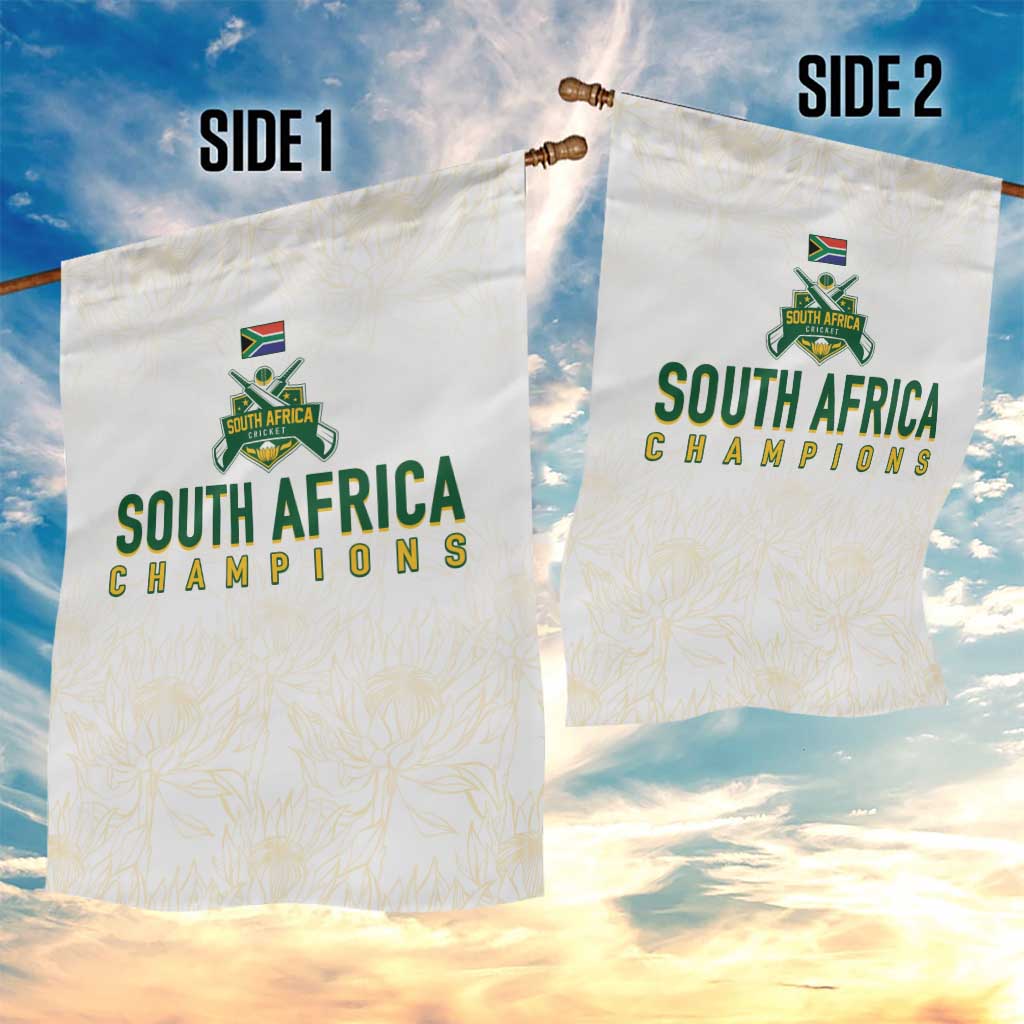 South Africa Cricket Champion Garden Flag Gold Proteas - All White - African Pride