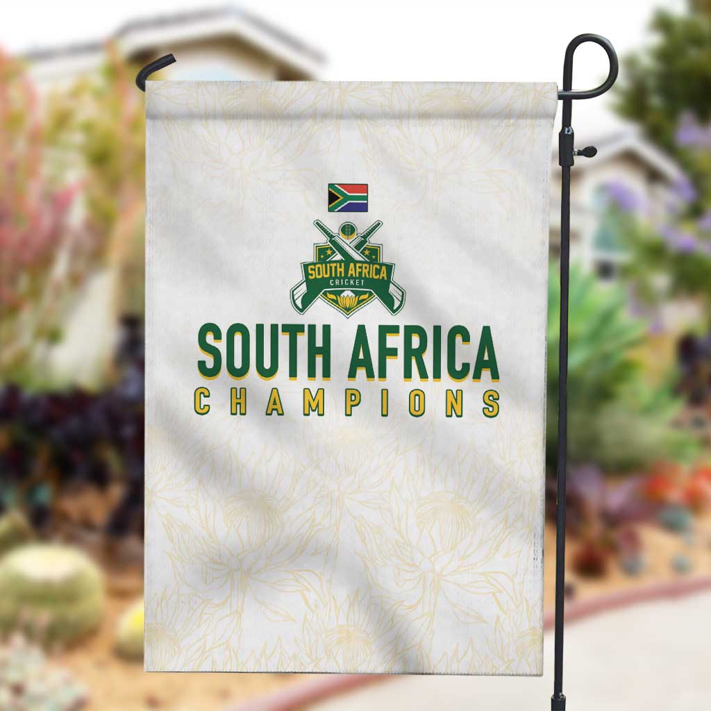 South Africa Cricket Champion Garden Flag Gold Proteas - All White - African Pride