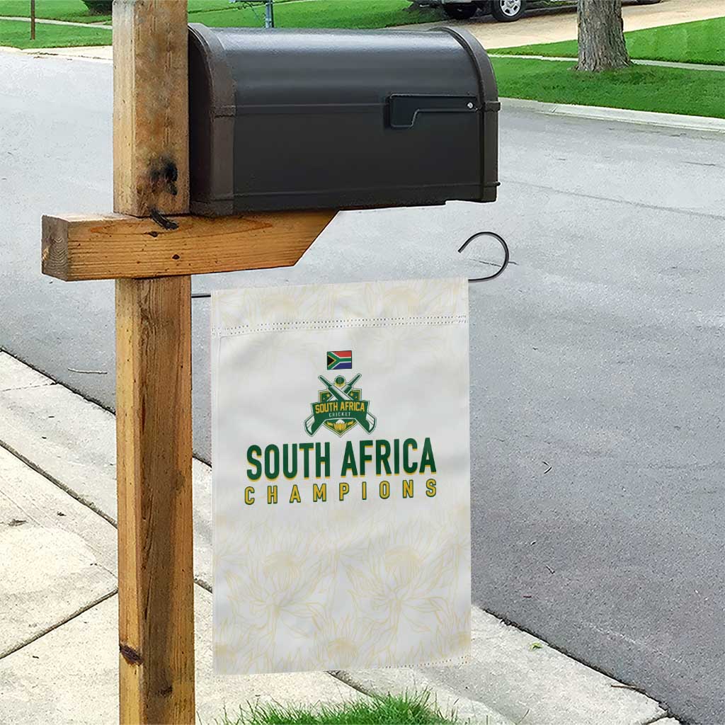 South Africa Cricket Champion Garden Flag Gold Proteas - All White - African Pride