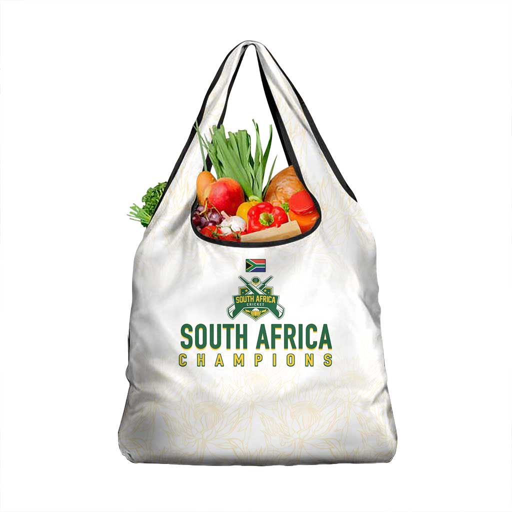 South Africa Cricket Champion Grocery Bag Gold Proteas - All White - African Pride
