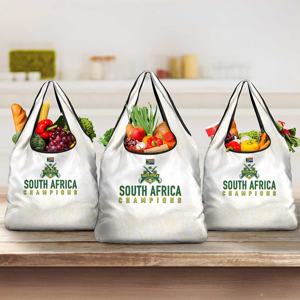 South Africa Cricket Champion Grocery Bag Gold Proteas - All White - African Pride