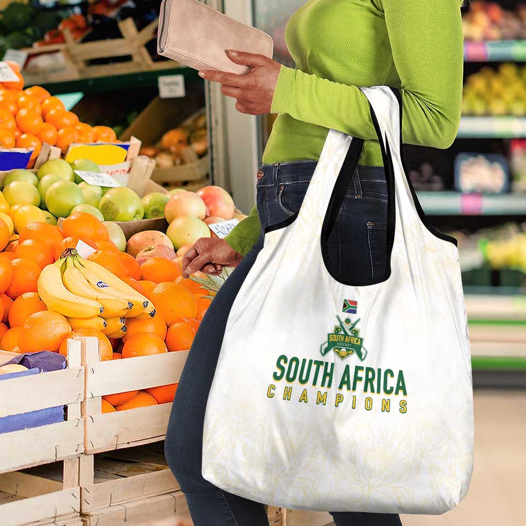 South Africa Cricket Champion Grocery Bag Gold Proteas - All White - African Pride