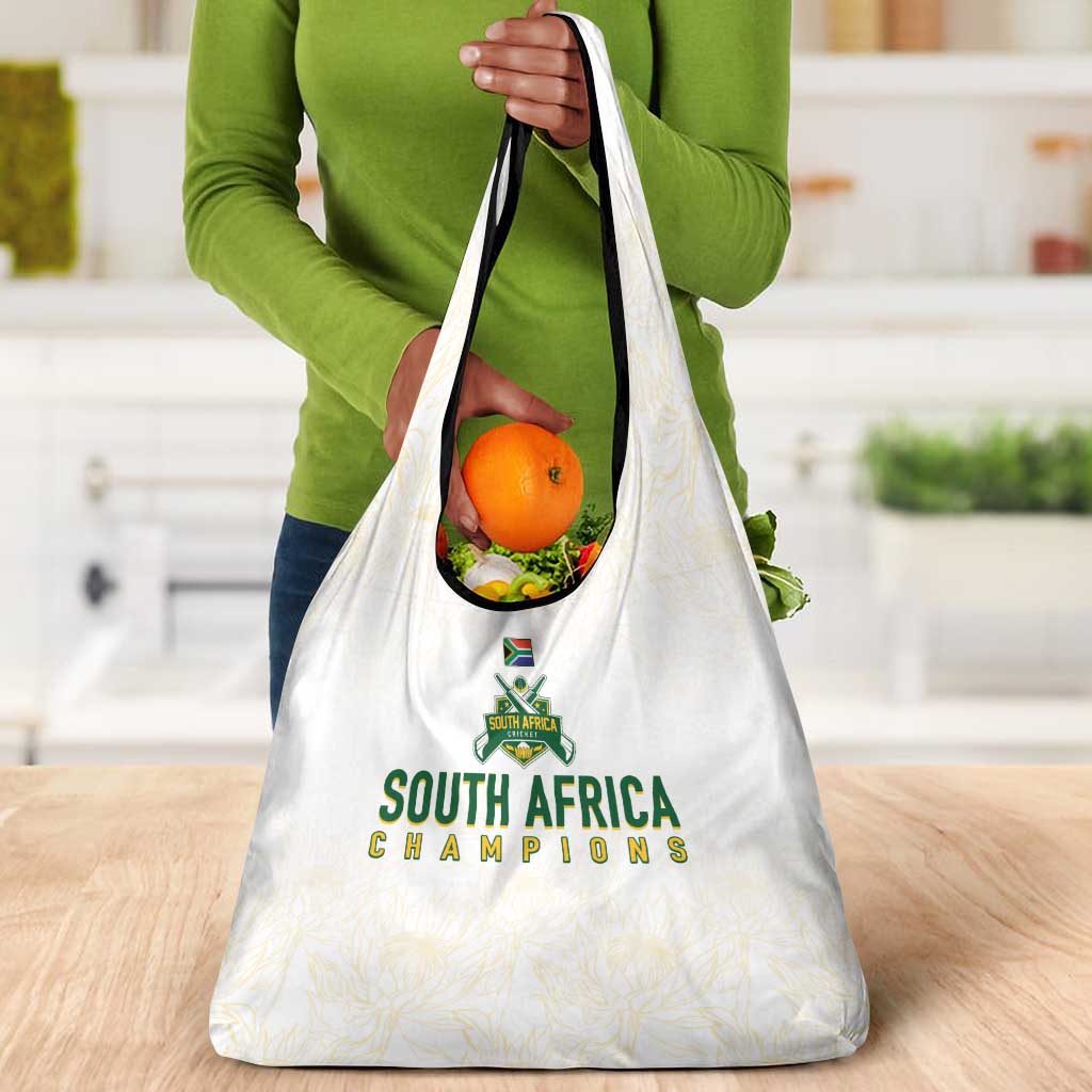 South Africa Cricket Champion Grocery Bag Gold Proteas - All White - African Pride