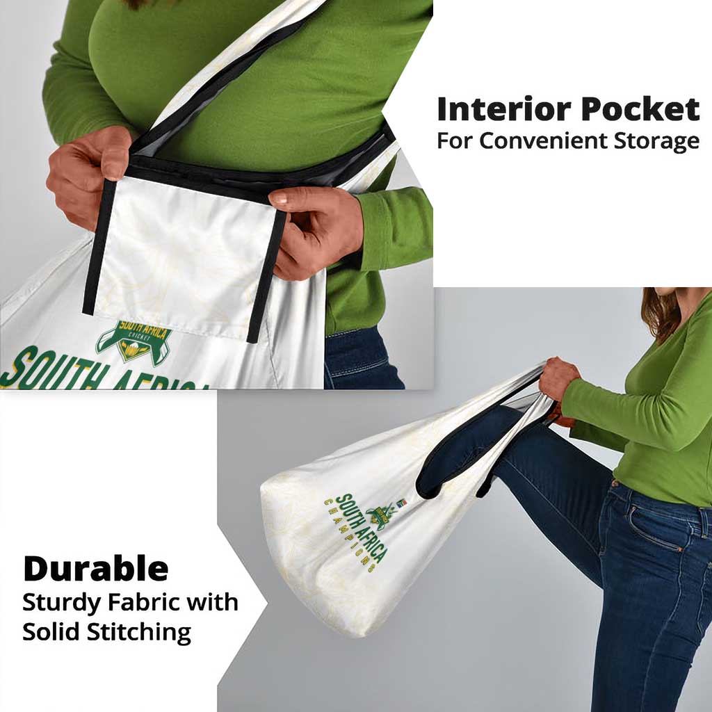 South Africa Cricket Champion Grocery Bag Gold Proteas - All White - African Pride