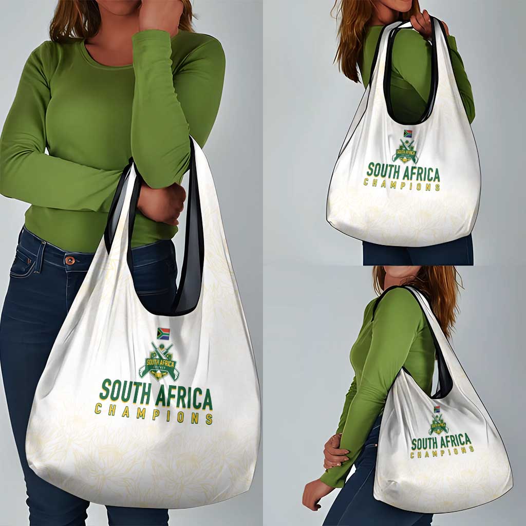 South Africa Cricket Champion Grocery Bag Gold Proteas - All White - African Pride